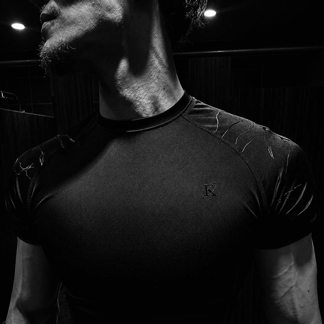 Marble Compression Cuirass Short Sleeve - Black