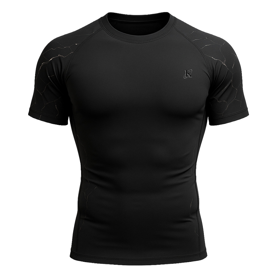 Marble Compression Cuirass Short Sleeve - Black