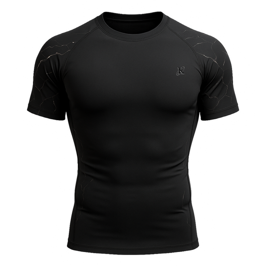 Marble Compression Cuirass Short Sleeve - Black
